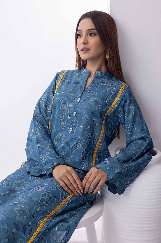 Gul Ahmed 2 Piece Printed Karandi Unstitched Suit WNST-32065