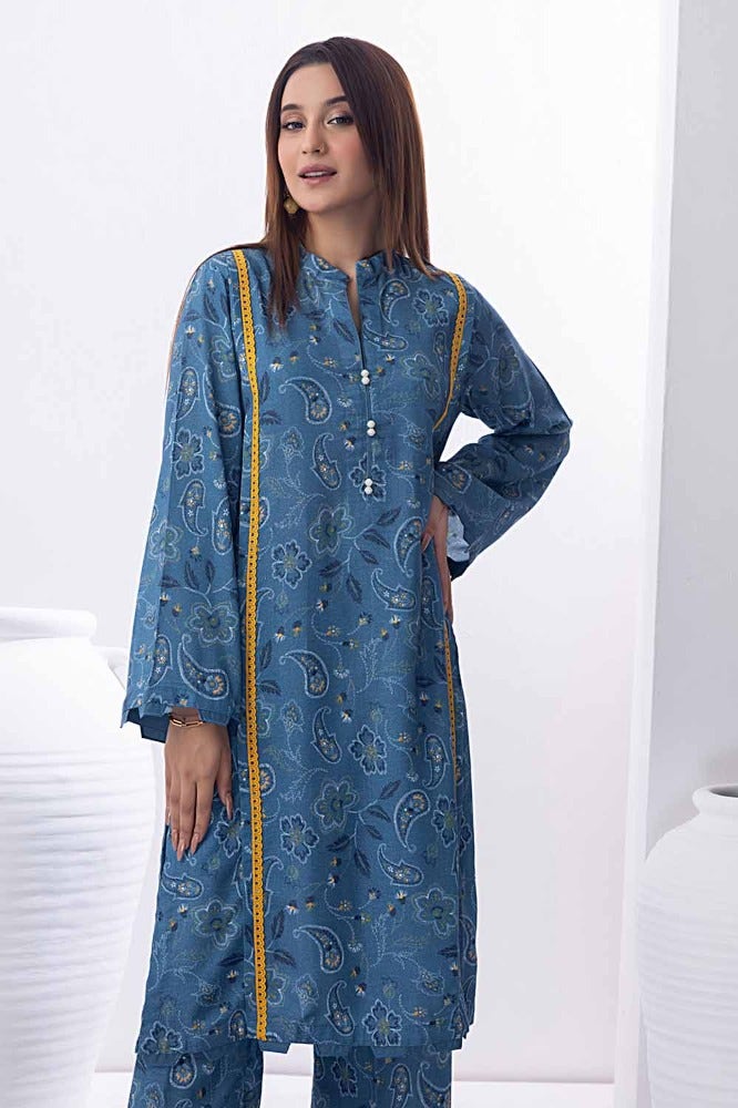 Gul Ahmed 2 Piece Printed Karandi Unstitched Suit WNST-32065