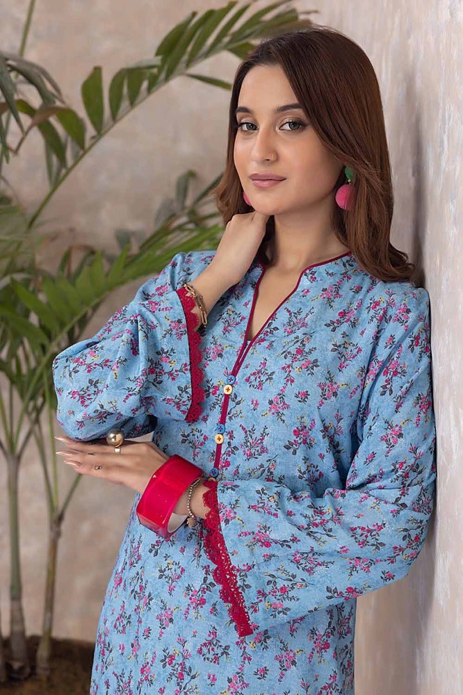 Gul Ahmed 2 Piece Printed Karandi Unstitched Suit WNST-32066