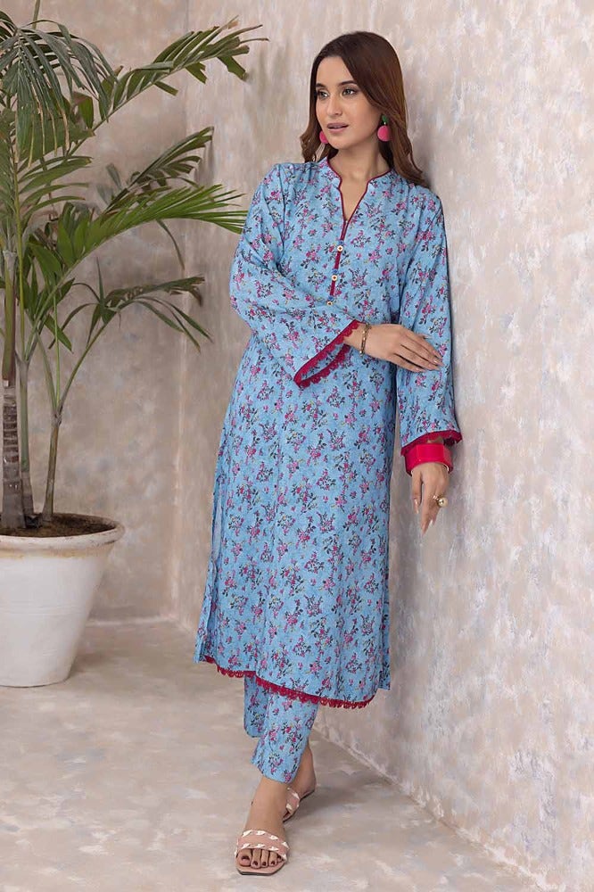 Gul Ahmed 2 Piece Printed Karandi Unstitched Suit WNST-32066