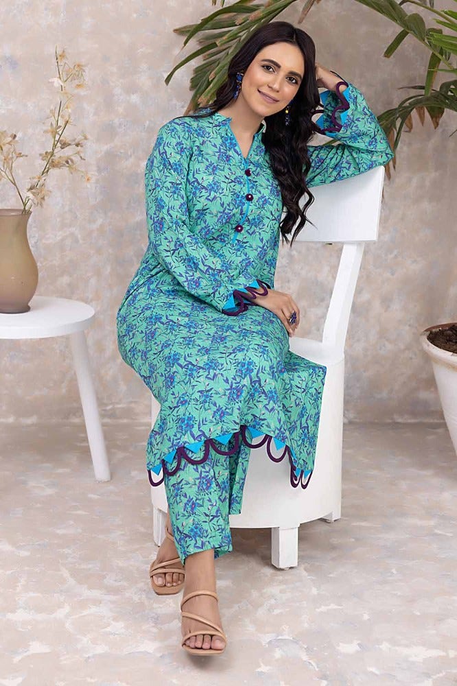 Gul Ahmed 2 Piece Printed Karandi Unstitched Suit WNST-32069