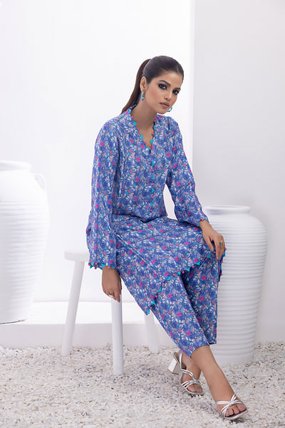 Gul Ahmed 2PC Unstitched Printed Karandi Shirt Printed Karandi Trouser WNST-32071