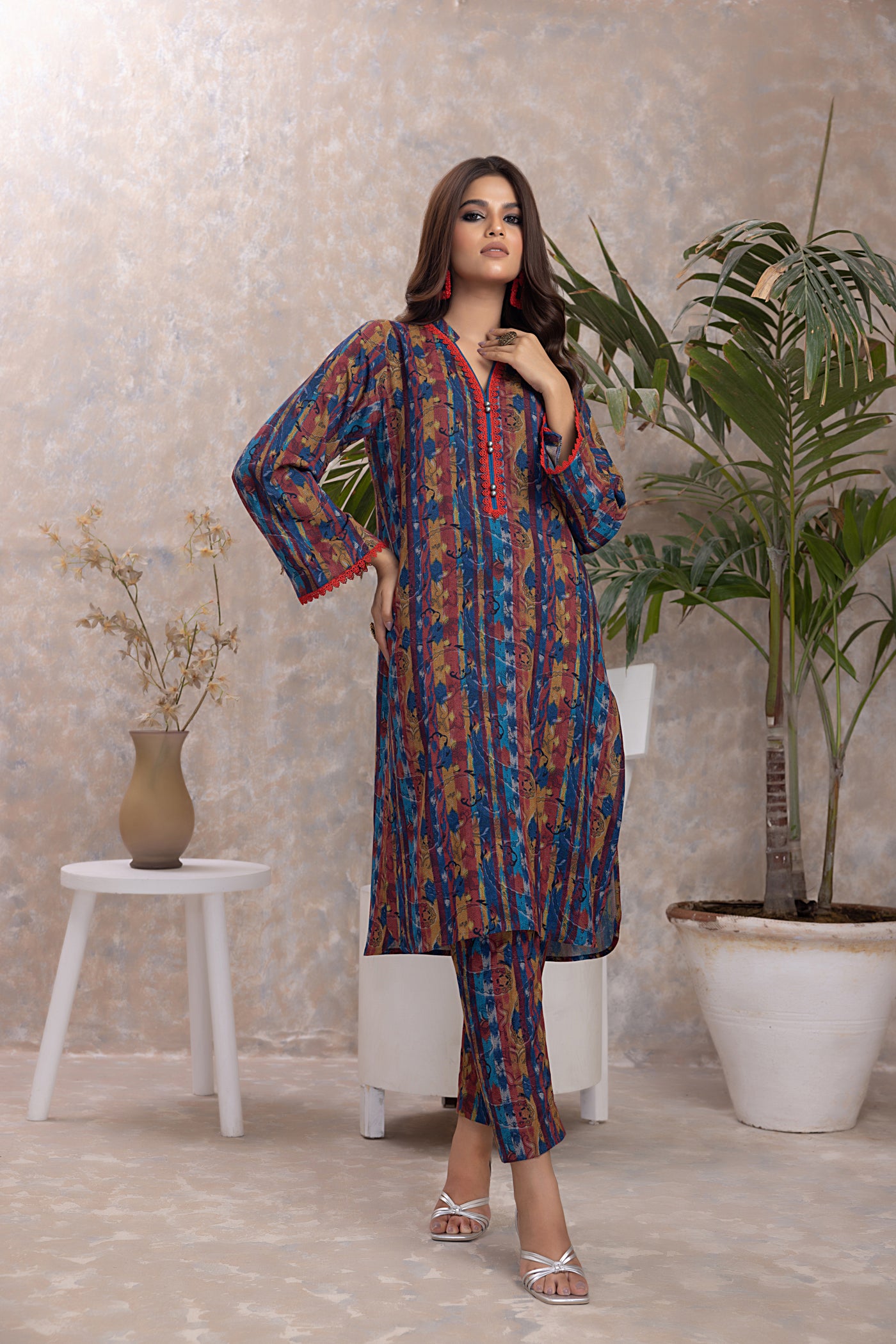 Gul Ahmed 2PC Unstitched Printed Dhanak Shirt Printed Dhanak Trouser WNST-32076