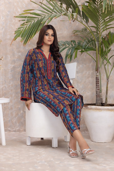 Gul Ahmed 2PC Unstitched Printed Dhanak Shirt Printed Dhanak Trouser WNST-32076