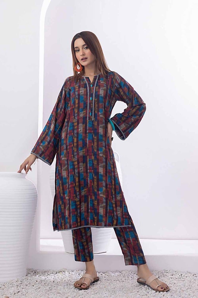 Gul Ahmed 2PC Printed Dhanak Stitched Suit WNST-32078