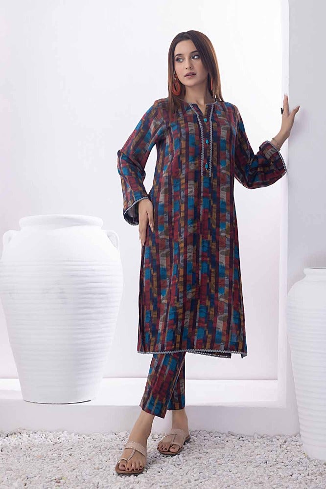 Gul Ahmed 2PC Printed Dhanak Stitched Suit WNST-32078