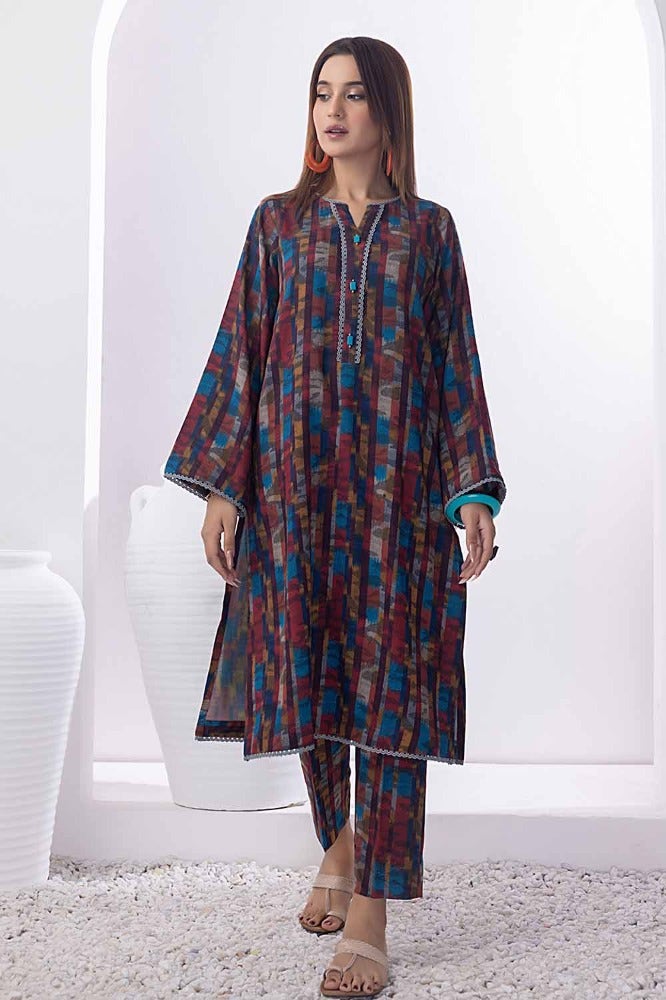 Gul Ahmed 2 Piece Printed Dhanak Unstitched Suit WNST-32078