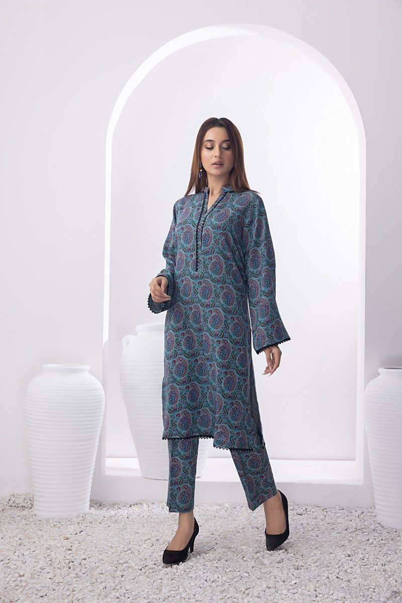 Gul Ahmed 2PC Unstitched Printed Dhanak Shirt Printed Dhanak Trouser WNST-32079