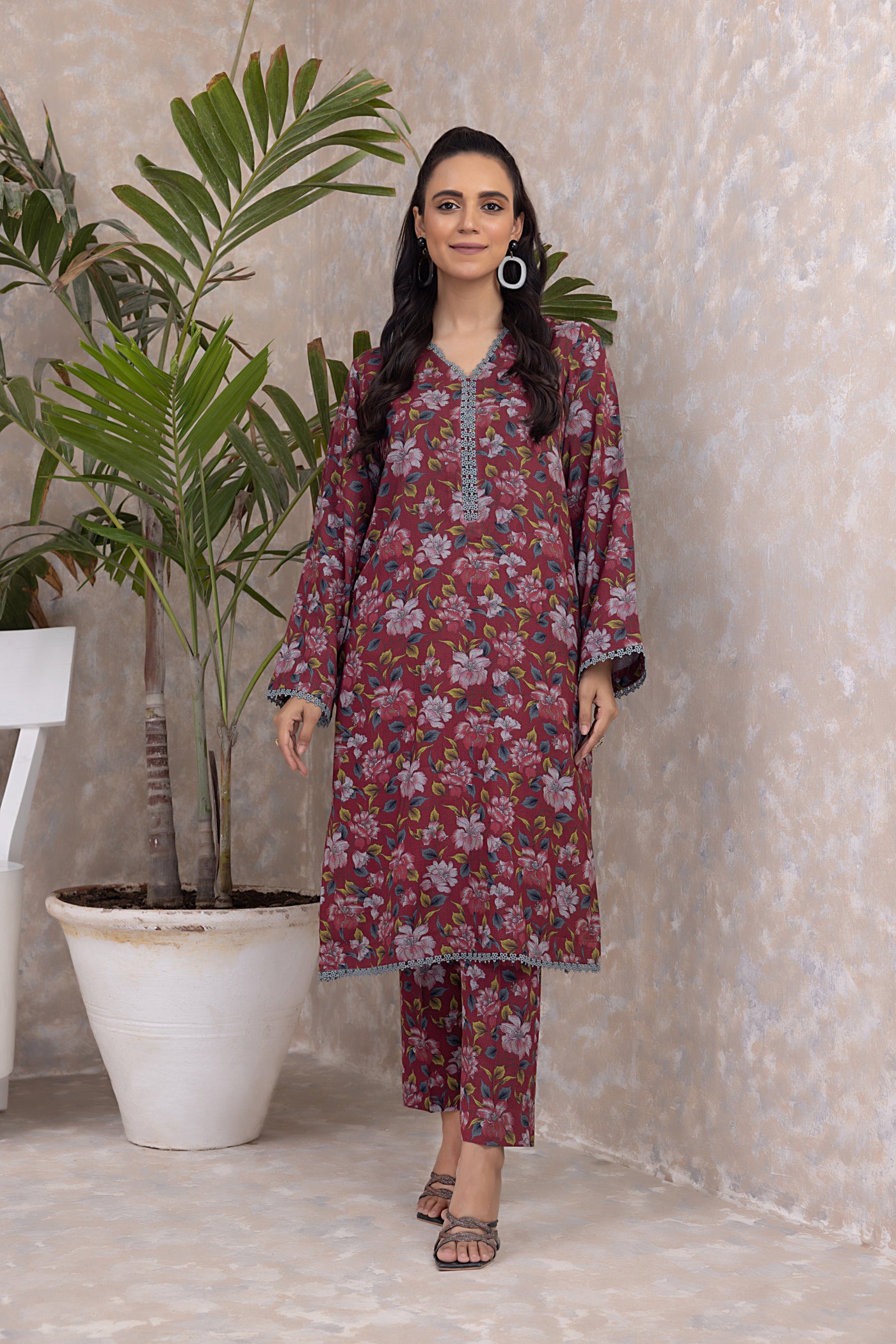 Gul Ahmed 2PC Unstitched Printed Dhanak Shirt Printed Dhanak Trouser WNST-32080