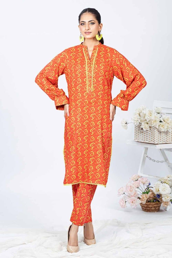 Gul Ahmed 2PC Printed Linen Unstitched Shirt with Printed Linen Trouser WNST-32089