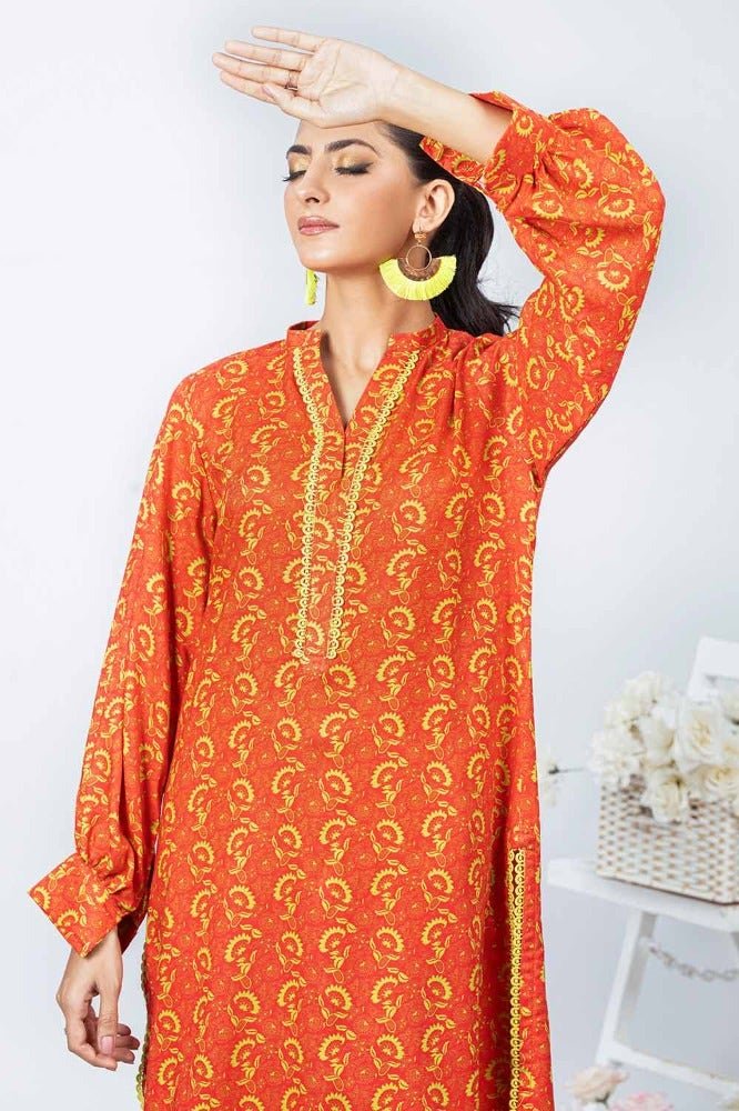 Gul Ahmed 2PC Printed Linen Unstitched Shirt with Printed Linen Trouser WNST-32089