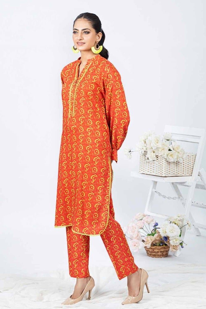 Gul Ahmed 2PC Printed Linen Unstitched Shirt with Printed Linen Trouser WNST-32089