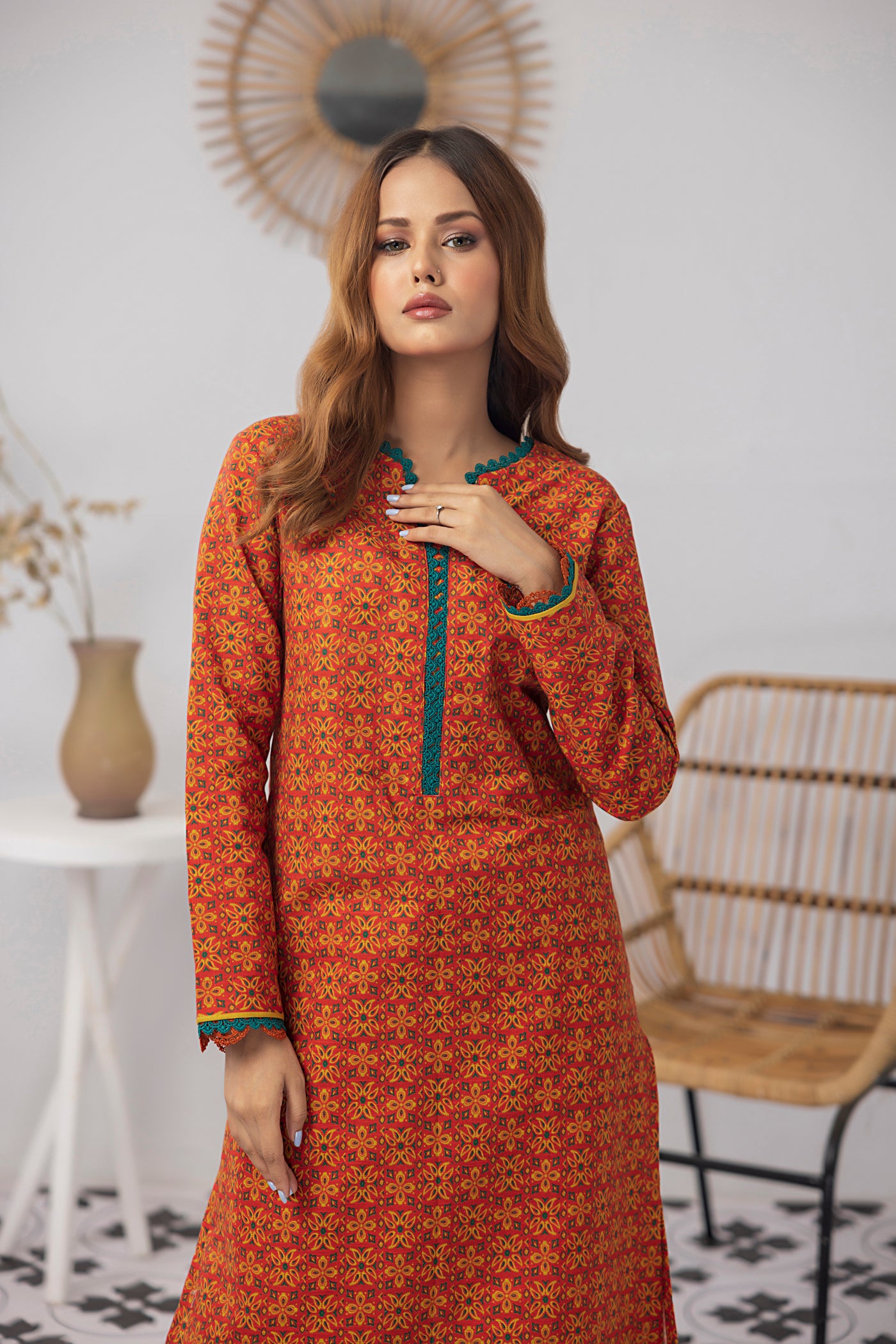 Gul Ahmed 2PC Unstitched Printed Khaddar Shirt Printed Khaddar Trouser WNST-32091