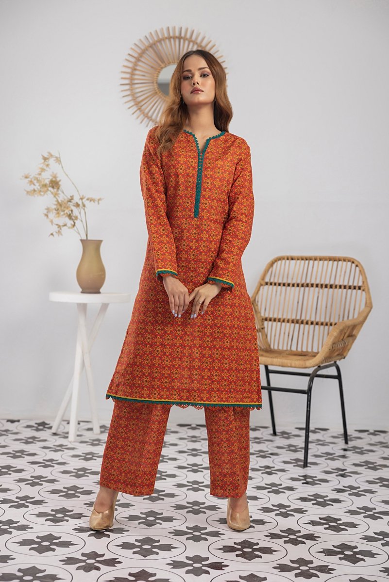 Gul Ahmed 2PC Unstitched Printed Khaddar Shirt Printed Khaddar Trouser WNST-32091