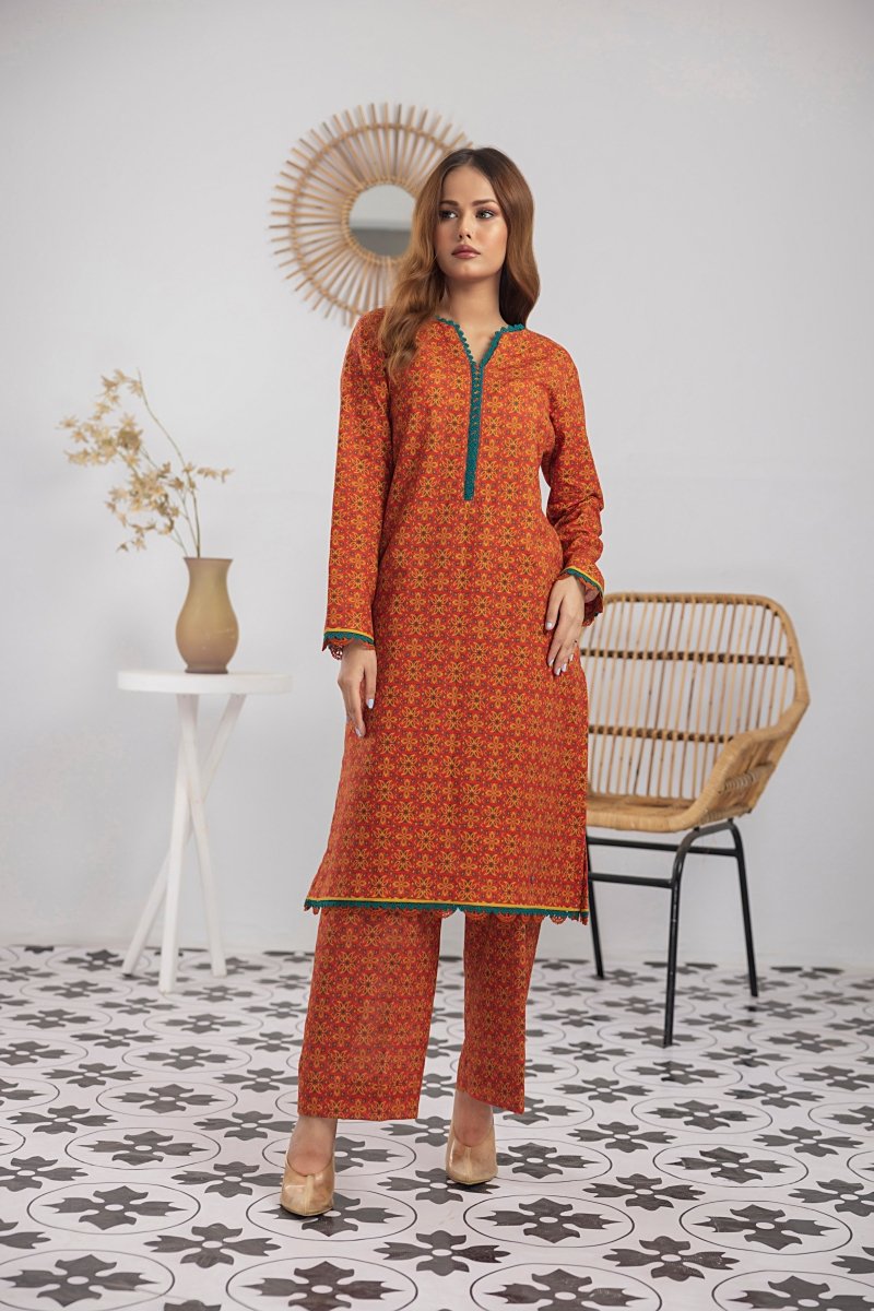 Gul Ahmed 2PC Unstitched Printed Khaddar Shirt Printed Khaddar Trouser WNST-32091