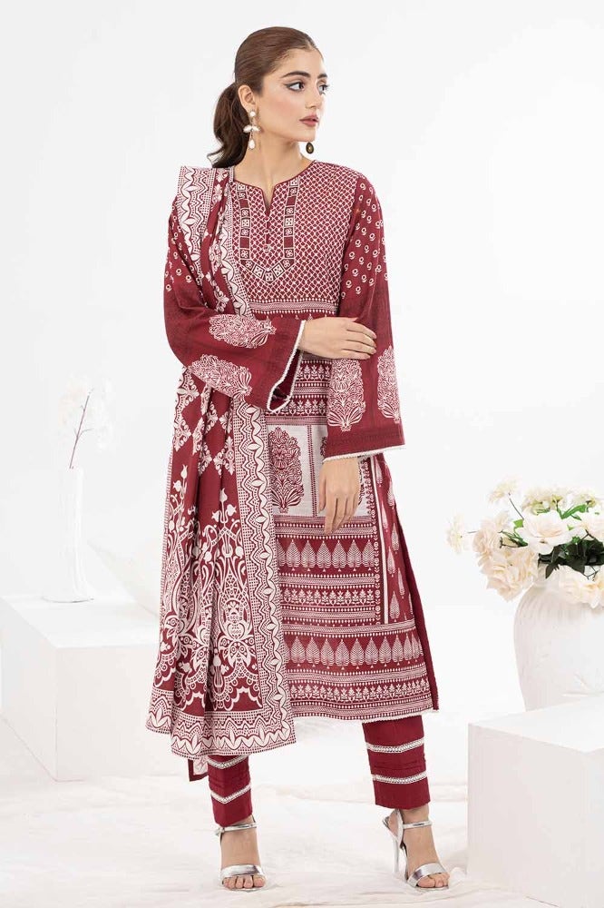 Gul Ahmed 3PC Printed Khaddar Unstitched Suit WR-32003