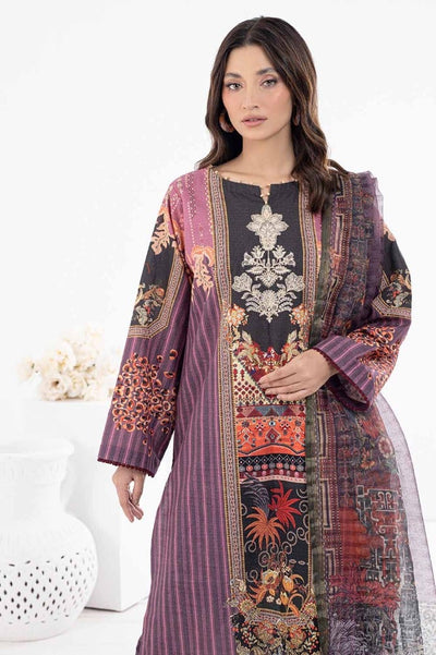 Gul Ahmed 3PC Printed Embroidered Khaddar Unstitched Suit with Karandi Dupatta WRF-32012