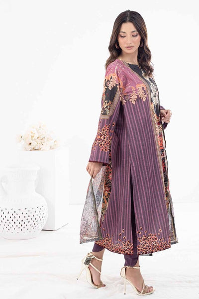 Gul Ahmed 3PC Printed Embroidered Khaddar Unstitched Suit with Karandi Dupatta WRF-32012