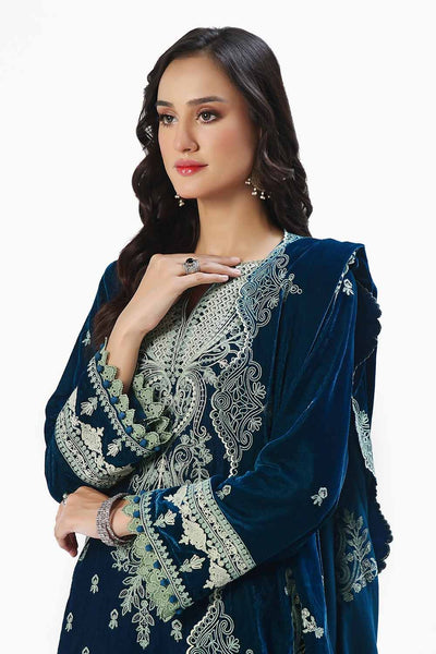 Gul Ahmed 3 Piece Unstitched Embroidered Velvet Suit with Embroidered Velvet Dupatta WV-42004