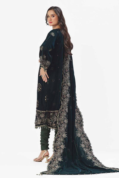 Gul Ahmed 3 Piece Unstitched Embroidered Velvet Suit with Embroidered Velvet Dupatta WV-42005