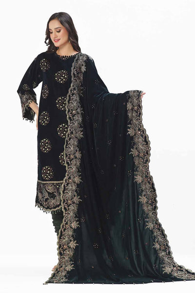 Gul Ahmed 3 Piece Unstitched Embroidered Velvet Suit with Embroidered Velvet Dupatta WV-42005