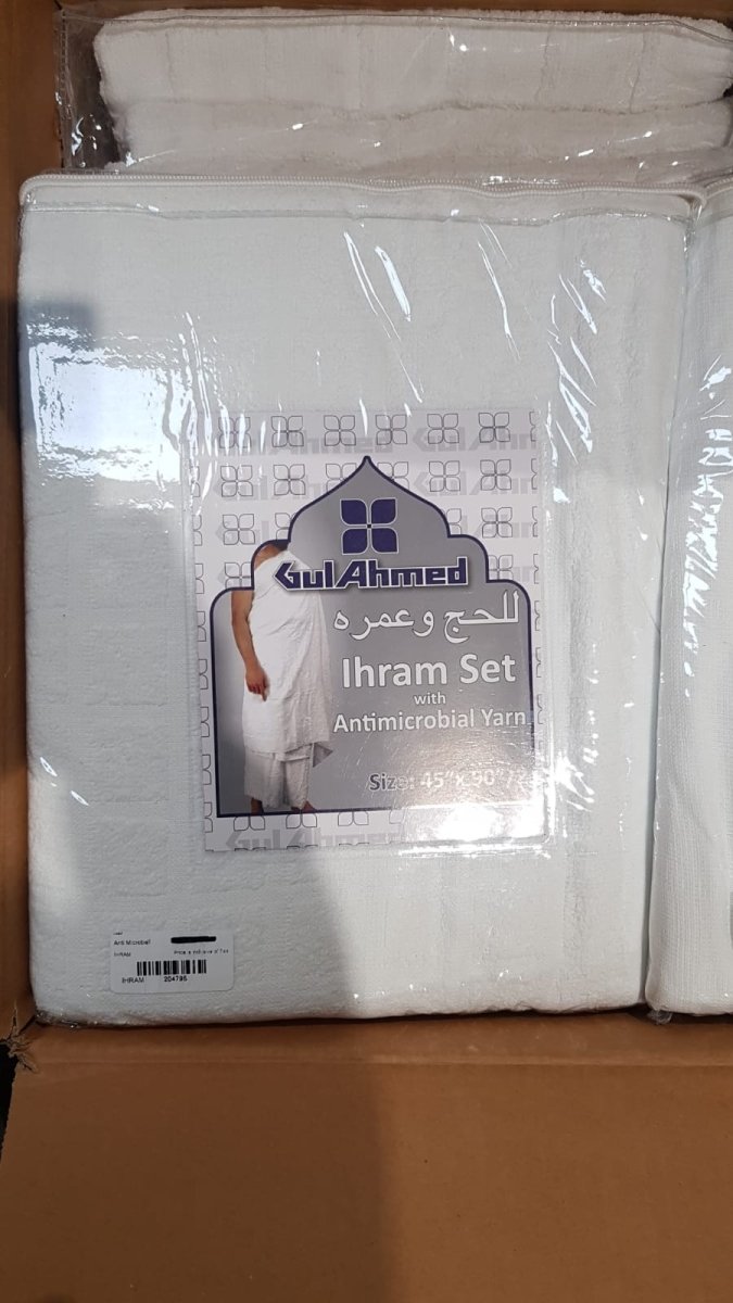 Gul Ahmed 2 Piece Islamic Antimicrobial Yarn Ihram Set for Hajj & Umrah