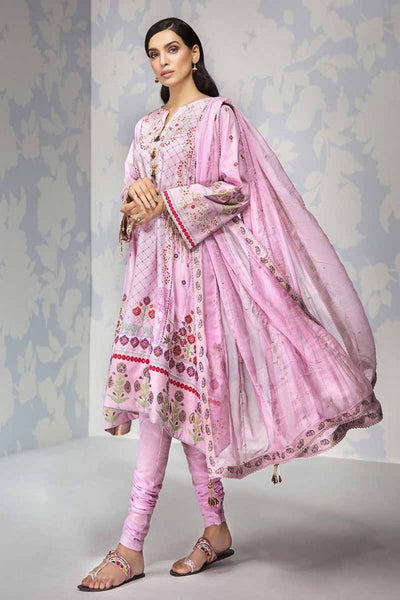 Gul Ahmed PINK UNSTITCHED 3 PC SUIT BM-146