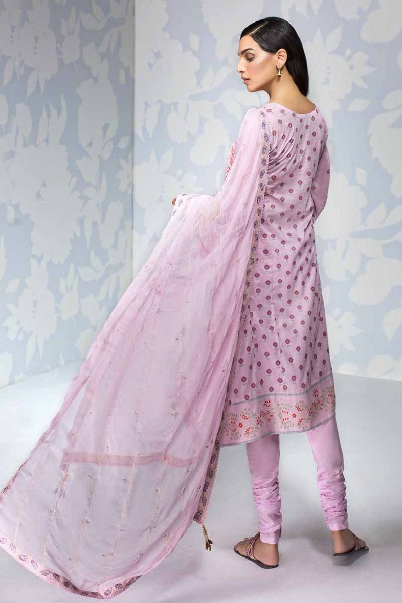 Gul Ahmed PINK UNSTITCHED 3 PC SUIT BM-146