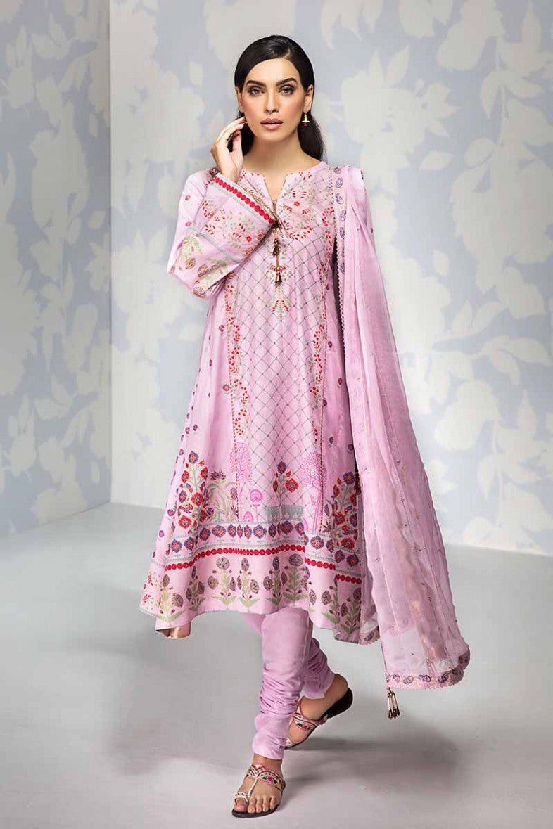 Gul Ahmed PINK UNSTITCHED 3 PC SUIT BM-146