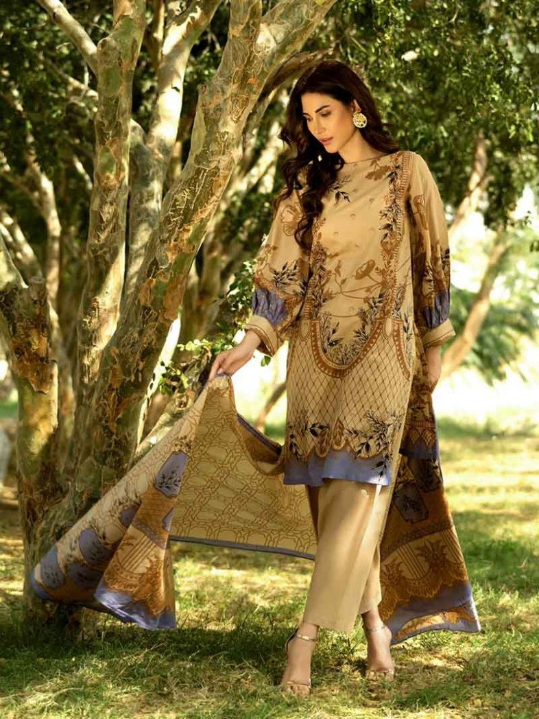 Gul Ahmed BROWN 3PC STITCHED DRESS - CL-540 B