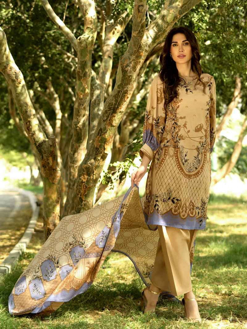 Gul Ahmed BROWN 3PC STITCHED DRESS - CL-540 B