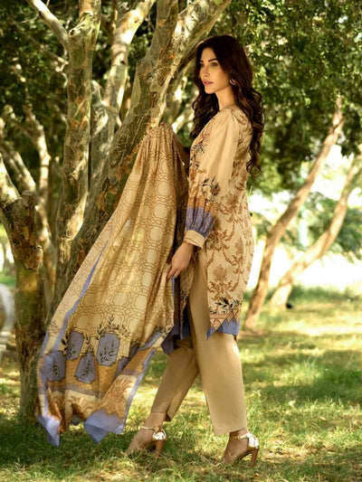 Gul Ahmed BROWN 3PC STITCHED DRESS - CL-540 B