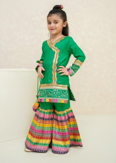 Modest Stitched Kid’s Mah e Noor Green - 8715