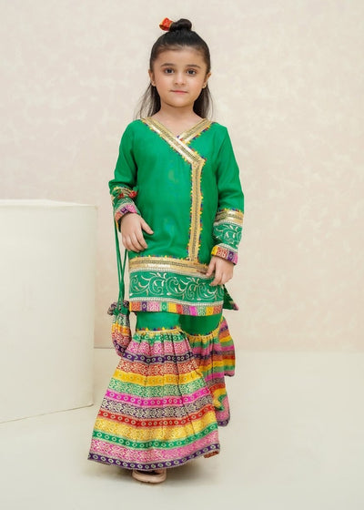 Modest Stitched Kid’s Mah e Noor Green - 8715