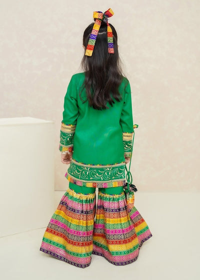 Modest Stitched Kid’s Mah e Noor Green - 8715