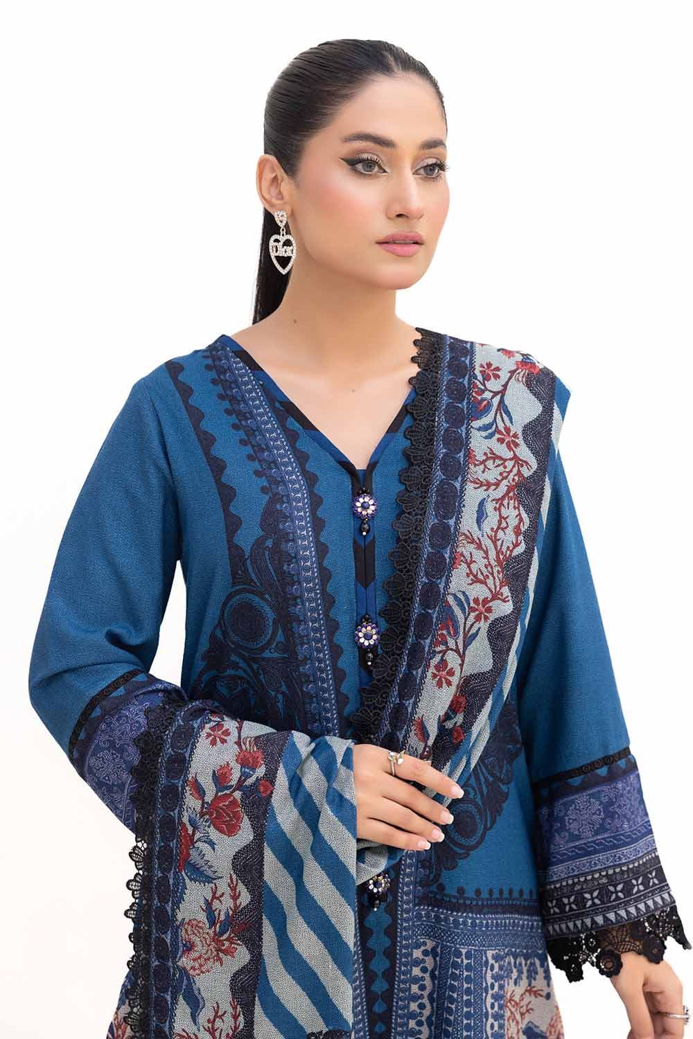 Gul Ahmed 3PC Unstitched Printed Dhanak Suit DH-42009