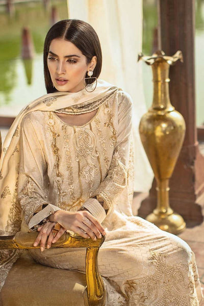 Gul Ahmed 3 Pc Stitched Luxury Collection - EA-59 - Off White