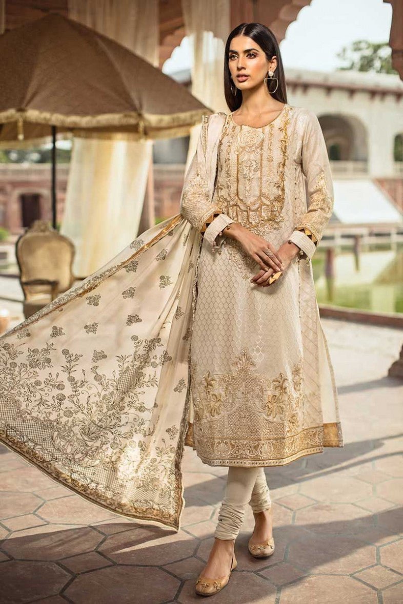 Gul Ahmed 3 Pc Stitched Luxury Collection - EA-59 - Off White