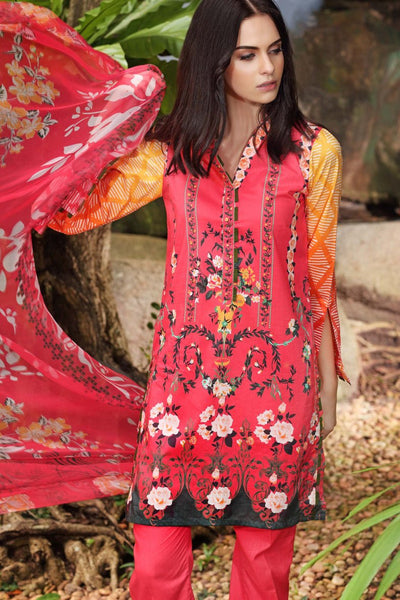 Gul Ahmed Red Blended Chiffon BMSC-18