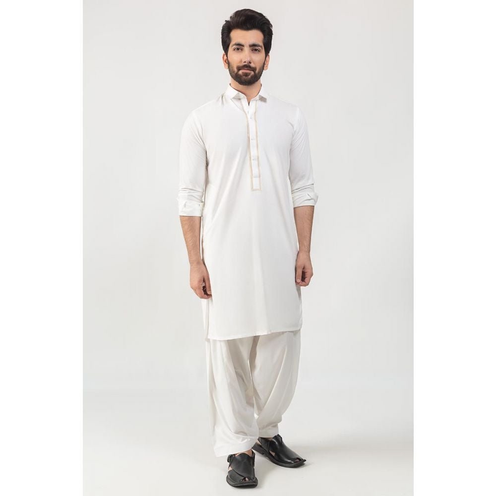 Gul Ahmed Ready to Wear Off White Fashion Suit SKE-175