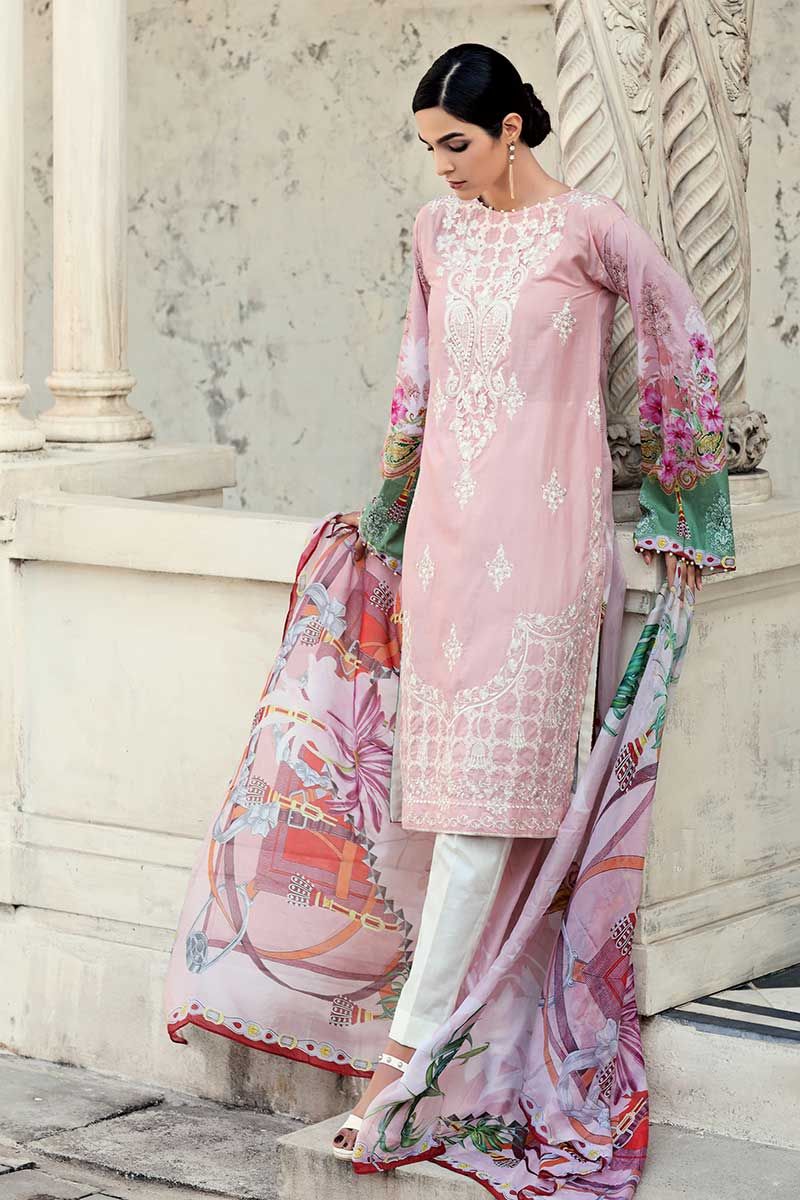 Gul Ahmed Ready to wear Printed with Silk Dupatta Stitched 3 Piece Suit SSM-13-ST