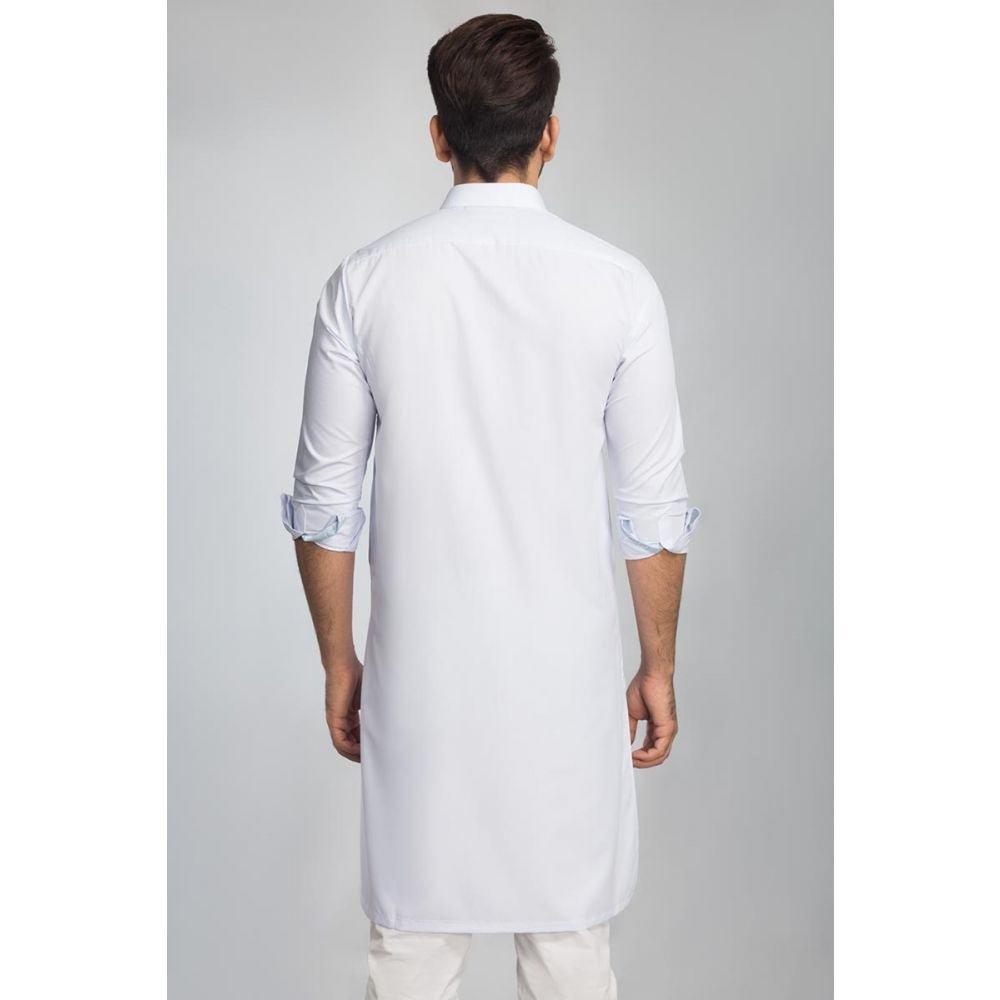 Gul Ahmed Ready to Wear Men 100% Cotton Fashion Regular Fit Stitched Suit White SKS-129