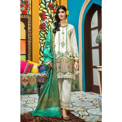 Gul Ahmed 3 PC Embroidered-Suit with Yarn Dyed Jacquard Dupatta FE-288