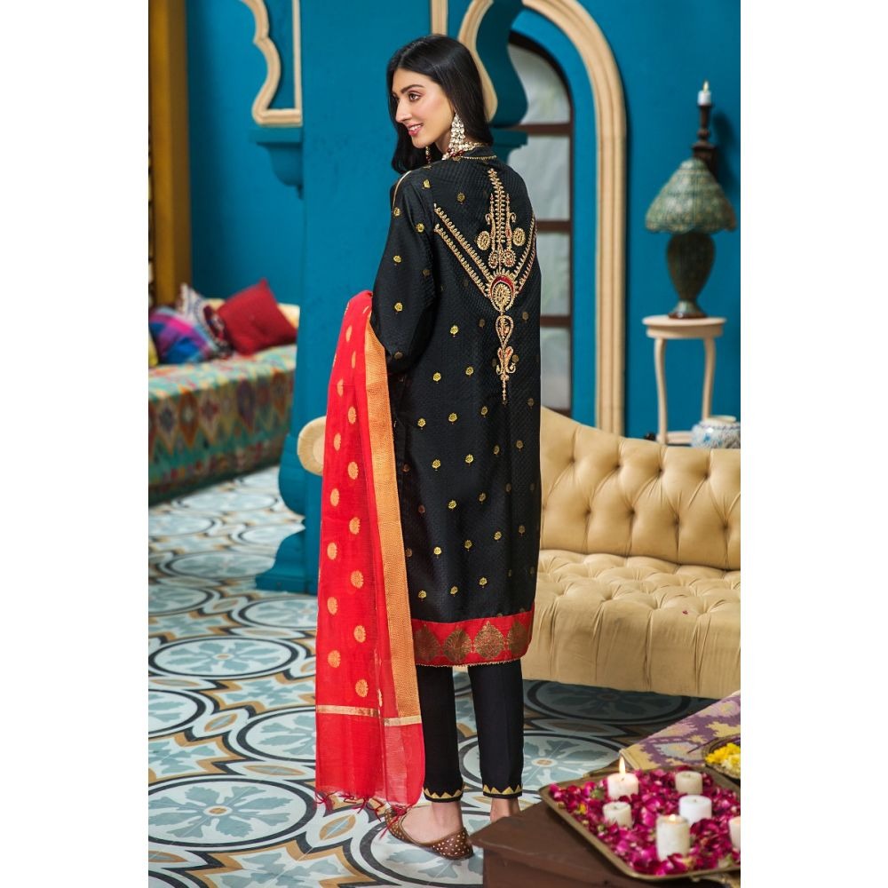 Gul Ahmed 3 PC Embroidered-Suit with Yarn Dyed Jacquard Dupatta FE-285