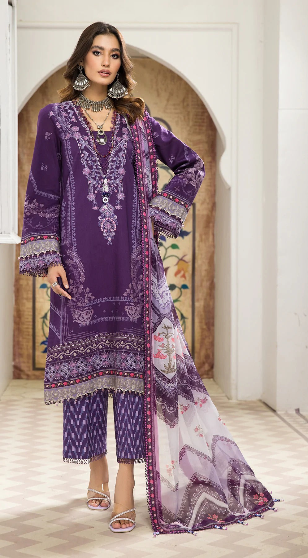 Anaya By Kiran Chaudhry 3 Piece Unstitched Embroidered Suit - AEC22-03 HELENA