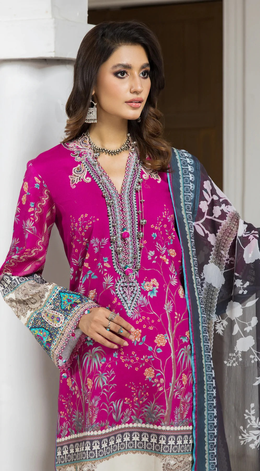 Anaya By Kiran Chaudhry 3 Piece Unstitched Embroidered Suit - AEC22-06 ZULEKHA