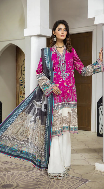 Anaya By Kiran Chaudhry 3 Piece Unstitched Embroidered Suit - AEC22-06 ZULEKHA