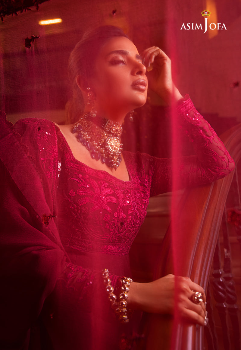 Asim Jofa 3 Piece Unstitched Embroidered Suit - AJSM-11