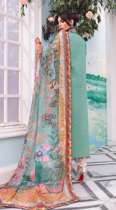 Anaya By Kiran Chaudhry 3 Piece Unstitched Embroidered Lawn Suit - AL22-02 SHALEENA
