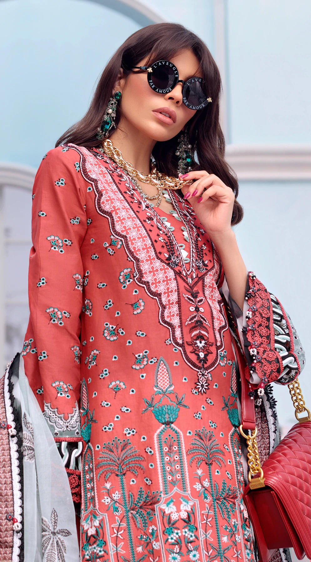 Anaya By Kiran Chaudhry 3 Piece Unstitched Embroidered Lawn Suit - AL22-08 GULNAZ